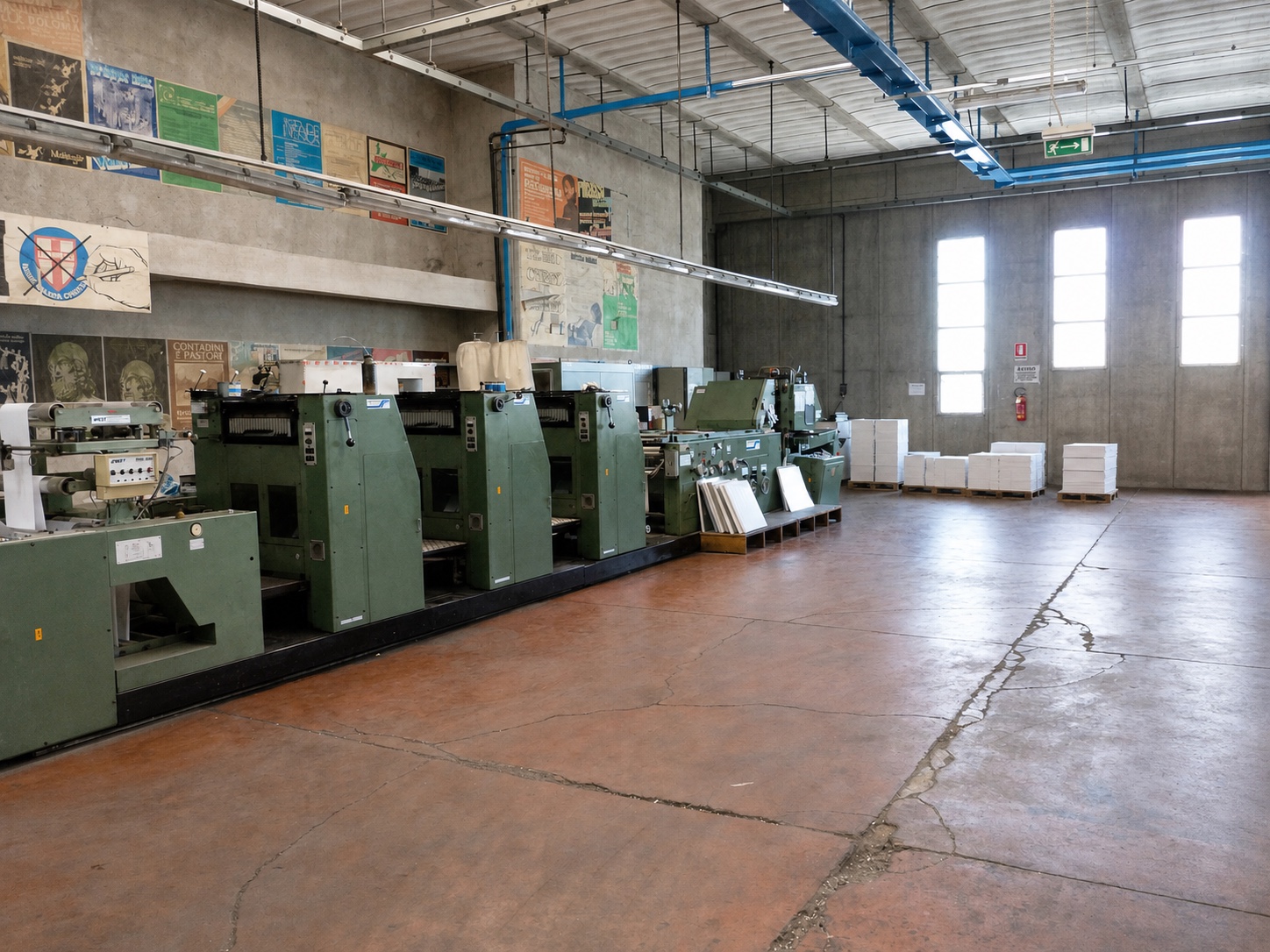 Linea offset a foglio nello stabilimento De Rose